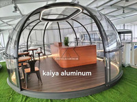 Tente dôme géodésique de glamping préfabriquée et étanche pour l'extérieur Igloo en verre PC de style maison à bulles à vendre