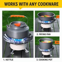 Réchaud à gaz butane portable multifonctionnel en acier pour l'extérieur, brûleur monobloc coupe-vent à concentration de chaleur style lotus pour voyage et pique-nique