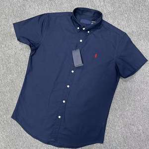 Polo d'été pour homme RL Laff logo brodé à manches courtes en coton décontracté chemise de travail design croisé - Product Image 1