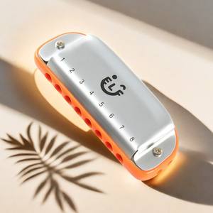 CONJURER <span class=keywords><strong>Harmonica</strong></span> 8 trous pour débutants Instrument diatonique blanc portable dans une petite boîte en fer pour la performance en solo Cadeau cadeau - Product Image 5