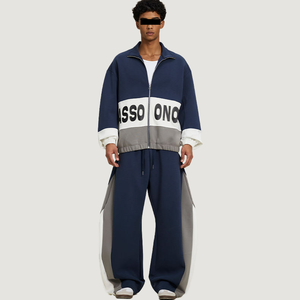 Survêtements d'hiver pour hommes 2026 personnalisés OEM/ODM, ensemble de survêtement sportif à jambes larges avec broderie de logo personnalisé pour hommes - Product Image 2