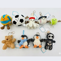 Jelly Cats Style Plüsch-Schlüsselanhänger, Mini-Stofftier-Anhänger, Niedliche Lebensmittel-Rucksack-Charms, Festival-Stressabbau-Spielzeuge