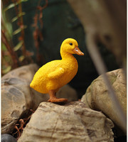 Statue de canard jaune grandeur nature, réaliste, peinte à la main en résine, décoration de jardin, pelouse, cour, ornements de piscine extérieure, artisanat