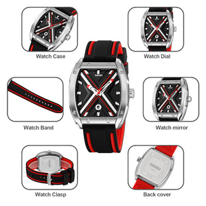 Reloj cronógrafo cuadrado para hombre, correa de silicona de lujo, reloj de cuarzo resistente al agua 30M, relojes al por mayor - Product Image 2