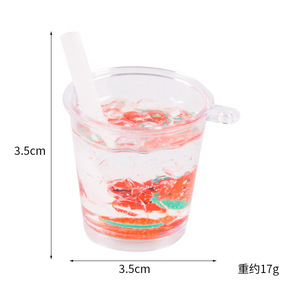 Miniature ice cup toy keychain pendant, simulated shaved ice, smoothie, juice, food decoration, DIY dollhouse prop - Product Image 5