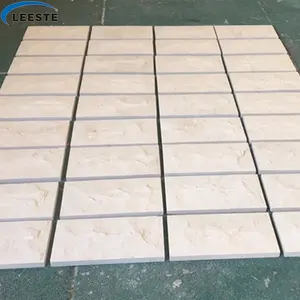 Popular beige limestone spilit finish wall cladding tile