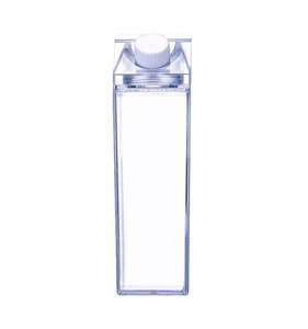 Wholesales <b>Clear</b> Plastic Acrylic Milk Carton <b>Water</b> <b>Bottle</b> Botella De Agua De Carton De Transparent Leche Bouteille En Carton - Product Image 1