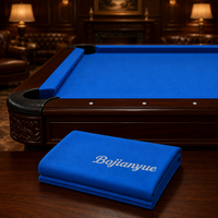 Tissu de rechapage pour table de billard avec 6 bandes de coussin prédécoupées et points de visée argentés pour rail