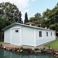 Maison préfabriquée extensible en conteneur maritime de 40 pieds à vendre, villa préfabriquée pliable en acier léger, 2 ou 3 chambres