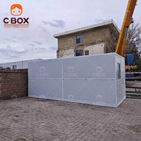 Cbox Maison Conteneur Pliante Modulaire Préfabriquée en Acier Facile à Assembler pour Bureau, Boutique, Hébergement de Chantier