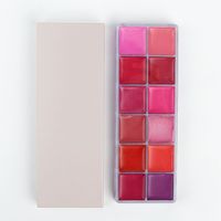 Palette de gloss à lèvres crème minérale 12 couleurs, ensemble de maquillage pour les lèvres imperméable avec hydratant