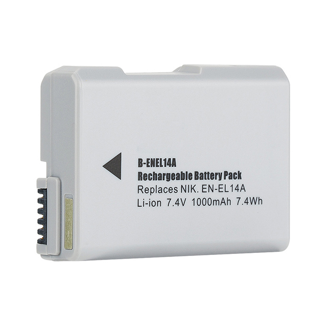 B-ENEL14A Rechargeable Lithium-ion Battery Pack 7.4V 1000mAh Replacement for EN-EL14A High Capacity Long Lasting in Stock
