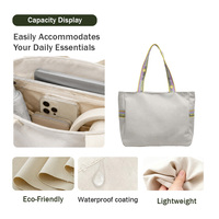 Sac fourre-tout en toile brodé tendance avec broderie personnalisée et poignées extra larges pour les magasins universitaires