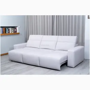 Sofa tiga tempat tidur sofa dapat ditarik, tempat tidur modern gaya santai 3 kursi sofa nyaman kulit