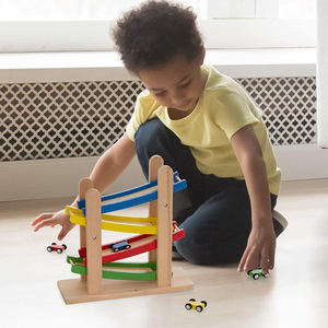 Rampa in legno per bambini giocattolo Mini Racer auto giocattolo educativo per bambini gioco di legno auto da corsa per bambini mobili colore del veicolo costruzione - Product Image 3
