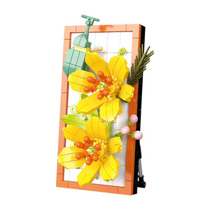 Blocs <span class=keywords><strong>de</strong></span> construction éducatifs DIY pour enfants, 314 pièces, fleurs, cadre photo, combinaison, <span class=keywords><strong>exposition</strong></span>, puzzle en plastique - Product Image 3