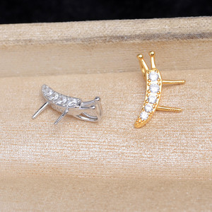 Base para Colgante de Plata S925 con Doble Perla en Forma de Mariposa, Accesorio para Joyería de Perlas de 5-6mm, Base para Dos Colgantes de Mariposa - Product Image 3