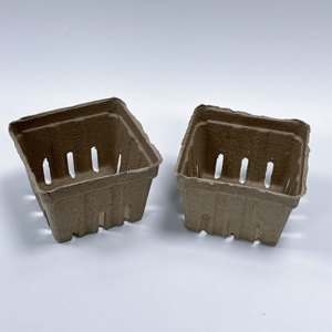 Boîte carrée en <span class=keywords><strong>papier</strong></span> moulé recyclé biodégradable écologique RUNWELL, paniers à fruits, petit seau à fruits et légumes réutilisable - Product Image 2