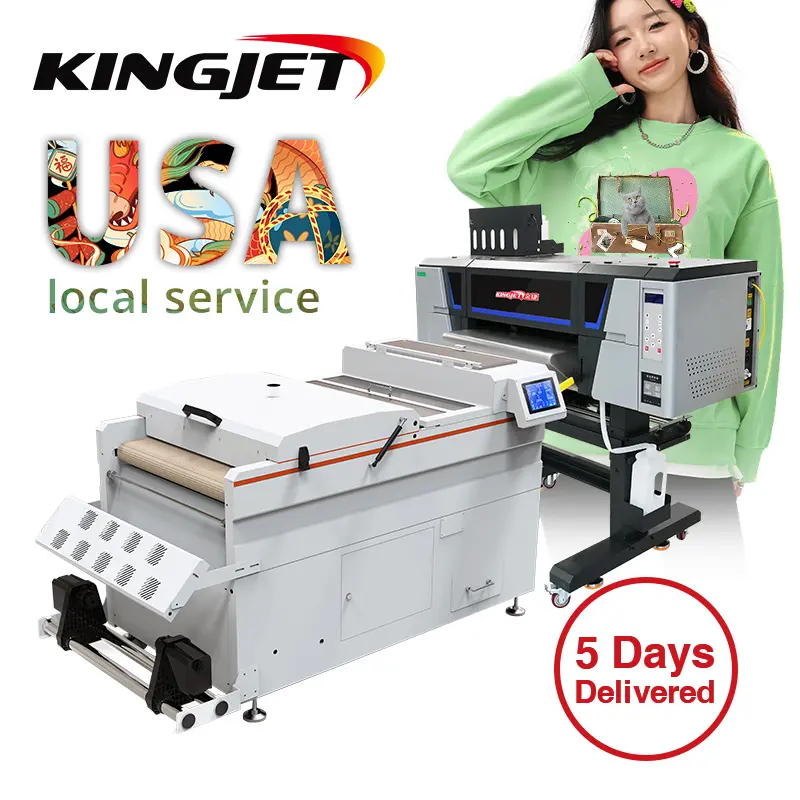 Impresora I3200 dtf para camiseta, máquina de impresión personalizada de transferencia de calor, película PET, sacudida de polvo, CMYK + blanco