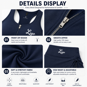 Conjunto Deportivo para <span class=keywords><strong>Mujer</strong></span>, Nuevo Modelo 2026, Cintura Alta, para Gimnasio, Yoga, Tenis, con Sujetador Deportivo de un Solo Hombro y Falda Transpirable Talla XL - Product Image 4