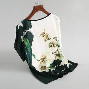 Camicette da Donna Taglie Forti con Maniche a Pipistrello, <span class=keywords><strong>Stampa</strong></span> <span class=keywords><strong>Floreale</strong></span> Vintage, Top Casual a Maniche Corte Morbidi - Product Image 3