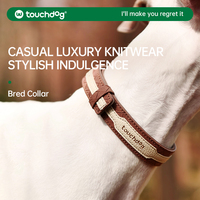 Collier pour animaux de compagnie en cuir de luxe Touchdog, matelassé 3D avec diamants, doublure en daim premium, boucle en alliage de zinc réglable, durable et confortable