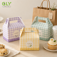 Boîte à gâteau personnalisée en gros avec poignée, en carton recyclable, pour boulangerie, desserts, pâtisseries, cadeaux et aliments