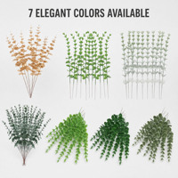 Tiges d'eucalyptus artificielles 7 couleurs, fausses feuilles en plastique et soie pour décoration de mariage, vase, fête, bricolage, accent floral
