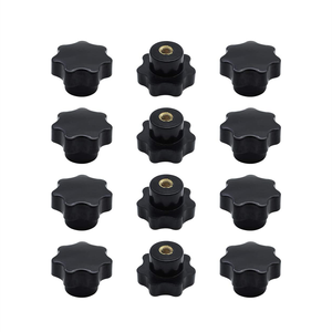 Schwarzer Kunststoff-Sterngriff mit Rändelung, Klemmhandgriff mit M6-Innengewinde, Griff für Holzbearbeitung, Schneidvorrichtung, kundenspezifisch anpassbar - Product Image 1