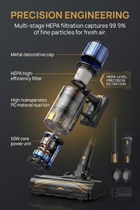Aspiradora Inalámbrica Liberbot W1 50KPa, 70 Minutos de Autonomía, Motor de 50W, Tecnología de Detección de Polvo Inteligente GreenEye - Product Image 5