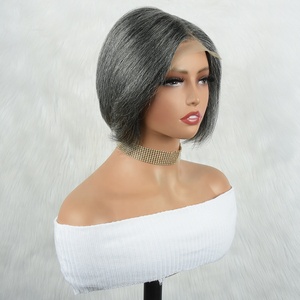 Cheveux humains bruts 4x4 dentelle Gary couleur Bob perruque cheveux humains vierges 4x4 dentelle courte 44 couleurs Bob perruques prêtes à expédier - Product Image 2