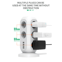 Multiprise rétractable, standard européen, type européen, protection contre les surtensions, prise d'alimentation usb, cube, extension, prise de cordon