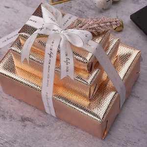 Custom Eco-Friendly Recyclable Gold Metallic Gift <b>Wrap</b> <b>Paper</b> <b>Roll</b> Double Sided Coated Embossed Waterproof for Gift Packaging - Product Image 1