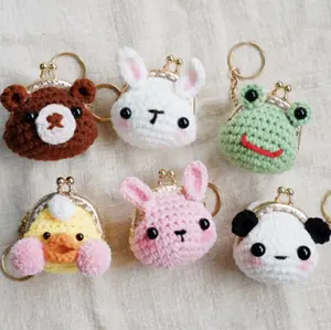 Crocheted Animal Little Bags Coin Purse For Kids Cute Adorable Pig Chicken Frog Gifts Presents Baby Bag