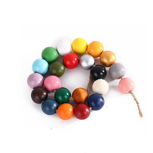 16mm loto legno vernice ad acqua perlina tinta tinta unita di legno <span class=keywords><strong>perline</strong></span> con frange bracciale collana di Lucite in plastica acrilica - Product Image 3