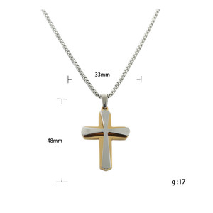 Collar con Colgante de Cruz de Acero Inoxidable para Hombre, Diseño Geométrico, Estilo Punk Retro 120178 - Product Image 4