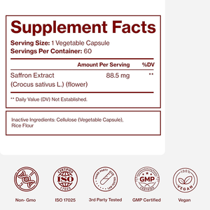 Chinese fabrikant groothandel bulk OEM private label biologische saffraan extract 88,5mg capsules ondersteunt het versterken van het immuunsysteem - Product Image 6