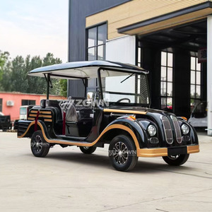 Voiture électrique rétro classique haut de gamme 4 places, batterie au lithium, homologuée pour la route, voiturette de golf vintage pour l'hôtellerie et les visites de villas - Product Image 4