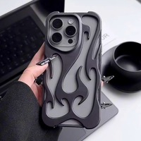 Coque de téléphone à motif flamme mate tendance 2025 pour iPhone 16 Pro Max 15 14 13 12 11 Coque arrière souple Étui électro-plaqué