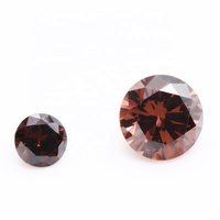 Pierre précieuse synthétique de haute qualité de 0,9 mm à 3 mm, zircon rond taillé en couleur marron spéciale, pierre CZ, zircone cubique