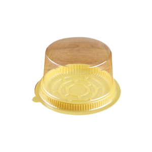 Boîte à gâteau en plastique PET à fond noir avec couvercle transparent, boîte d'emballage jetable pour pain, fromage et pâtisserie - Product Image 2