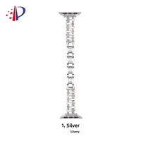Tali Jam Tangan Logam Tembaga Zirkon Starburst Model Ladder Drill dengan Kancing Jepret, Kompatibel untuk Seri Jam Tangan 11 10 9 8 7 Ultra SE