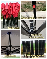 Gazebo pliable d'extérieur rétractable à vendre, tentes robustes 3x3 mètres, pliage rapide, tente de stand publicitaire commerciale