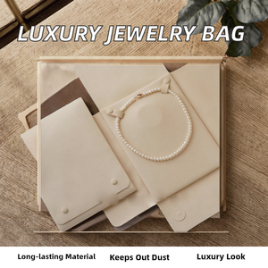 Hot Sale High-End Microfiber Scratch Resistant Rectangle Necklace Pendant <b>Jewelry</b> <b>Storage</b> Display Bag Customized Logo New Style - Product Image 3