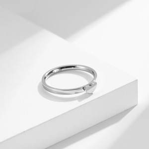 Heart-Shaped <b>Titanium</b> Steel Couple <b>Rings</b> Unisex Engagement Pinky <b>Ring</b> Stainless Steel Colorfast - Product Image 3