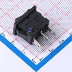 HX KCD1-103 Rocker Switch Through hole Component (THT) Switch Without Solder Tab Black 6A - Product Image 2