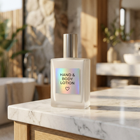 Étiquette autocollante holographique personnalisée - Autocollant UV imperméable et écologique pour l'emballage de flacons cosmétiques