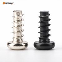 Vis autotaraudeuses à tête cylindrique Phillips en acier au carbone nickelé, oxyde noir, pointe plate, PB M1.4 M1.6 M1.8 M2 M2.5 M3 M4 3-12mm