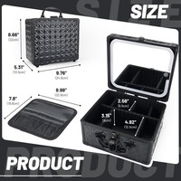 Trousse de Maquillage Portable Personnalisée avec Miroir, Boîte de Rangement pour Cosmétiques et Bijoux, Idéale pour les Voyages
