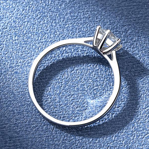Cincin pertunangan perak 0,5 CT 1 karat cincin pernikahan wanita cincin a moissanite untuk wanita - Product Image 4